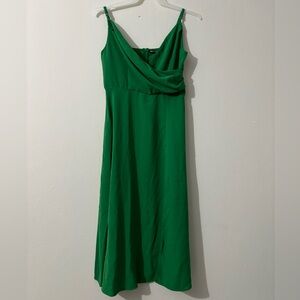 Women Green Midi Dress, size: L